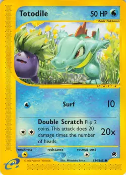 Totodile - 134/165 Expedition Base Set - Pokemon TCG - 2002 - Image 1