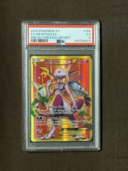 2015 Pokemon Mewtwo EX 164/162 Breakthrough Full Art Secret Rare PSA 5 - Image 1