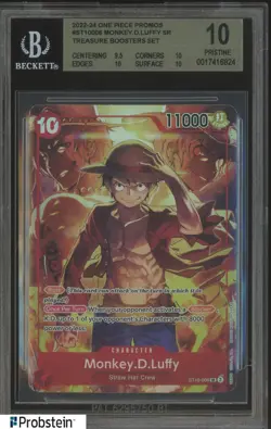 2022-24 One Piece PROMOS #ST10006 Monkey D. Luffy SR Treasure Booster SET BGS 10 - Image 1