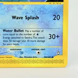 Seadra 58/147 Pokemon Aquapolis Uncommon Non‑Holo Pokemon Card Vintage NM - Image 4