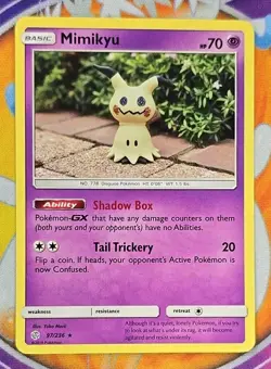 🔥Pokemon TCG Mimikyu 97/236 Cosmic Eclipse Non-Holo Rare Card NM👍📈 - Image 1