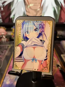 Goddess Story Metal Card Rare Anime Waifu Re:Zero Rem - Image 1