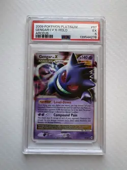 Pokemon Gengar TCG LV.X Platinum Arceus Holo Ultra Rare Card 97/99 2009 PSA 5 - Image 1