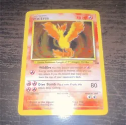 Pokemon Moltres 70 HP Holo Rare Fossil Unlimited 12/62 1999 TCG Card - Image 1