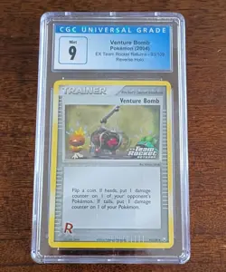 CGC 9 Venture Bomb EX Team Rocket Returns 93/109 Reverse Holo Stamped Pokemon - Image 1