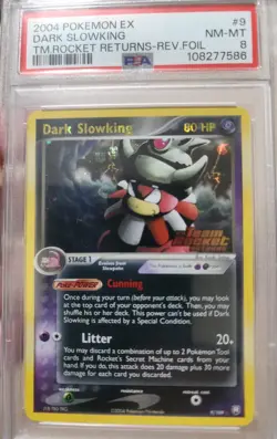 PSA 8 Dark Slowking 9/109 EX Team Rocket Returns Reverse Holo Foil Pokemon 2004 - Image 1