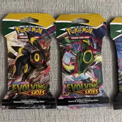 Pokemon Evolving Skies Full Art Set New Sealed Sleeved Blister Booster x4 Packs - Image 2