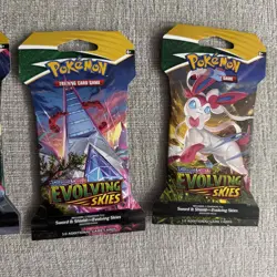 Pokemon Evolving Skies Full Art Set New Sealed Sleeved Blister Booster x4 Packs - Image 3