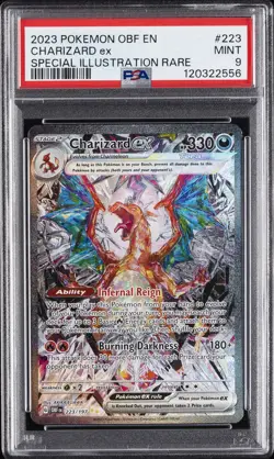 2023 POKEMON OBF EN-OBSIDIAN FLAMES SPECIAL ILLUSTRATION RARE CHARIZARD EX PSA 9 - Image 1