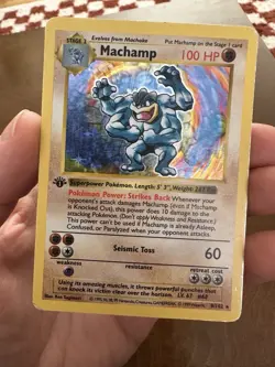 Machamp 1999 Pokemon First Edition 1st Shadowless Base Set Holo 8/102 - Image 1