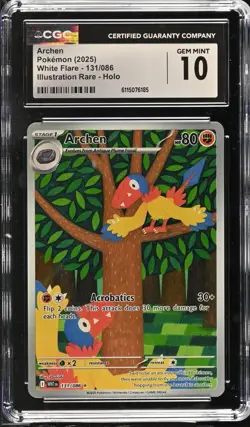 2025 Pokemon SV White Flare Archen Illustration Rare #131 CGC 10 - Image 1