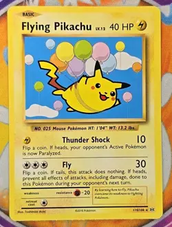 🔥Flying Pikachu 2016 Pokemon XY Evolutions #110/108 Rare Secret👍📈 - Image 1