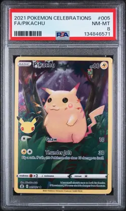 PSA 8 2021 POKEMON CELEBRATIONS FULL ART/PIKACHU 005 - Image 1