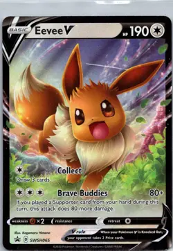 Pokemon TCG Eevee V SWSH065 SWSH Black Star Promos Holo NM - Image 1