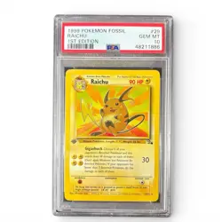 1999 Pokemon Fossil Raichu 1st Edition PSA 10 Gem Mint ⚡ - Image 1