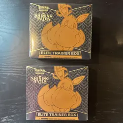 🔥LOT OF 2 Pokemon TCG Shining Fates Elite Trainer Box ETB Factory Sealed New!🔥 - Image 1