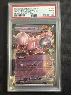 Pokemon TCG Team Rocket's Mewtwo ex SVP 216 Psa 9 - Image 1