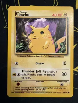 Pikachu 58/102 Pokemon Base Set Unlimited (LP) - Image 1