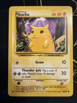 Pikachu 58/102 Pokemon Base Set Unlimited (LP) - Image 3