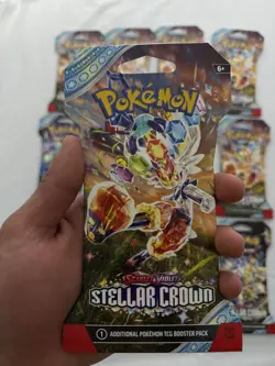 Pokemon TCG - SV07: Stellar Crown - Sleeved Booster Pack Blister - 13 Count - Image 1