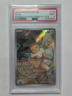 2025 Pokemon SVP Eevee 173 PSA 9 Prismatic Evolutions Pokemon Center ETB Promo - Image 1