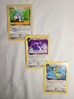 2000 Pokemon Evolution Lot Dratini, Dark Dragonair, & Dragonite Team Rocket LP! - Image 1