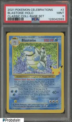 2021 Pokemon Celebrations Classic Base Set #2 Blastoise Holo PSA 9 - Image 1
