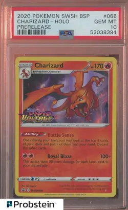 2020 Pokemon SWSH BSP Pre-Release #066 Charizard Holo PSA 10 GEM MINT - Image 1