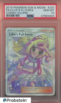 2019 Pokemon Sun & Moon Cosmic Eclipse #230 FA Lillie's Force PSA 10 GEM MINT - Image 1