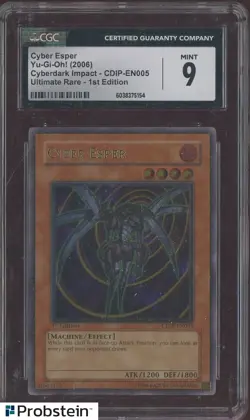 2006 Yu-Gi-Oh! CDIP Ultimate Rare 1st Edition Cyber Esper CGC 9 MINT - Image 1