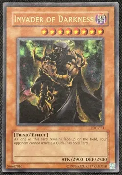 Yugioh Invader of Darkness Unlimited Edition Secret Rare IOC-111 LP - Image 1