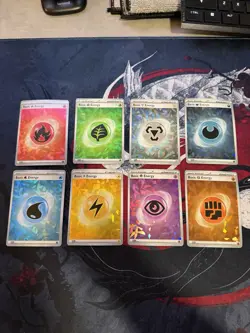 Stellar Crown set of 8 Cracked Ice Energy Cards MP - Image 1