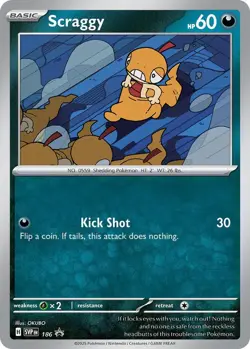 NM Bloodmoon Scraggy 186 Scarlet & Violet Promo Cards (SVP) Pokemon TCG - Image 1