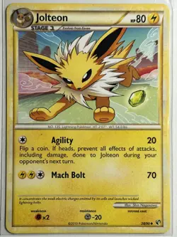 Jolteon Undaunted 28/90 MP-LP Pokemon Card - Image 1
