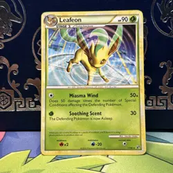 2010 LEAFEON #17/90 HGSS UNDAUNTED POKEMON CARD RARE NM - Image 1