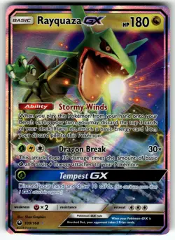 Rayquaza GX 109/168 SM - Celestial Storm MP Pokemon Card TCG - Image 1
