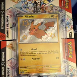 Pokemon Pikachu SV: Paldean Fates Shiny Rare Holo Card 131/091 Basic - Image 2