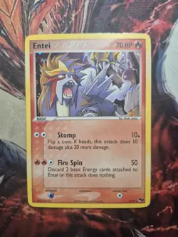Pokemon TCG Entei 1/17 Pop Series 2 MP/HP Holo Rare Card - Image 1