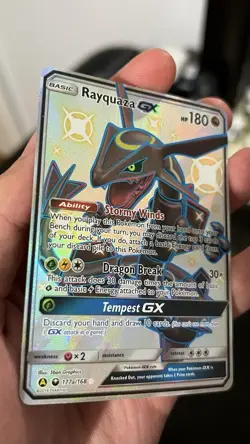 Rayquaza GX Full Art Alternate Art Promo Holo Pokemon Card 177A/168 - Image 3