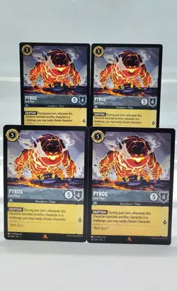 Disney Lorcana Pyros - Lava Titan 187/204 Into the Inklands 4 Cards Playset - Image 1