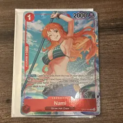 Bandai One Piece Card Game Nami OP01-016 Romance Dawn Parallel Foil Rare 2000 - Image 3