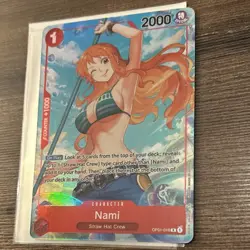 Bandai One Piece Card Game Nami OP01-016 Romance Dawn Parallel Foil Rare 2000 - Image 4