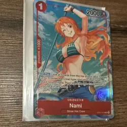 Bandai One Piece Card Game Nami OP01-016 Romance Dawn Parallel Foil Rare 2000 - Image 5