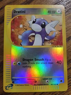Pokemon Base Set Expedition #107/165 Reverse Holo DRATINI --never played-- - Image 1