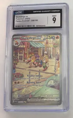 2023 POKEMON PALDEA EVOLVED SPECIAL ILLUSTRATION RARE #258 SKELEDIRGE EX CGC 9 - Image 1