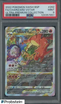 2022 Pokemon SWSH BSP Ultra Premium Collection #262 Charizard Vstar FA PSA 9 - Image 1