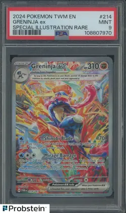 2024 Pokemon TWM En Special Illustration Rare #214 Greninja Ex PSA 9 MINT - Image 1