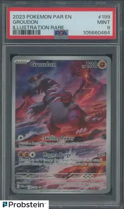 2023 Pokemon Par EN Illustration Rare #199 Groudon PSA 9 MINT - Image 1