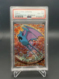 *POP 3* 2000 Pokemon Topps Chrome Series 1 Sparkle Zubat #41 PSA 8 NM-MT - Image 1
