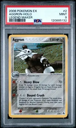 2006 POKEMON EX LEGEND MAKER #2 AGGRON-HOLO PSA 9 - Image 1